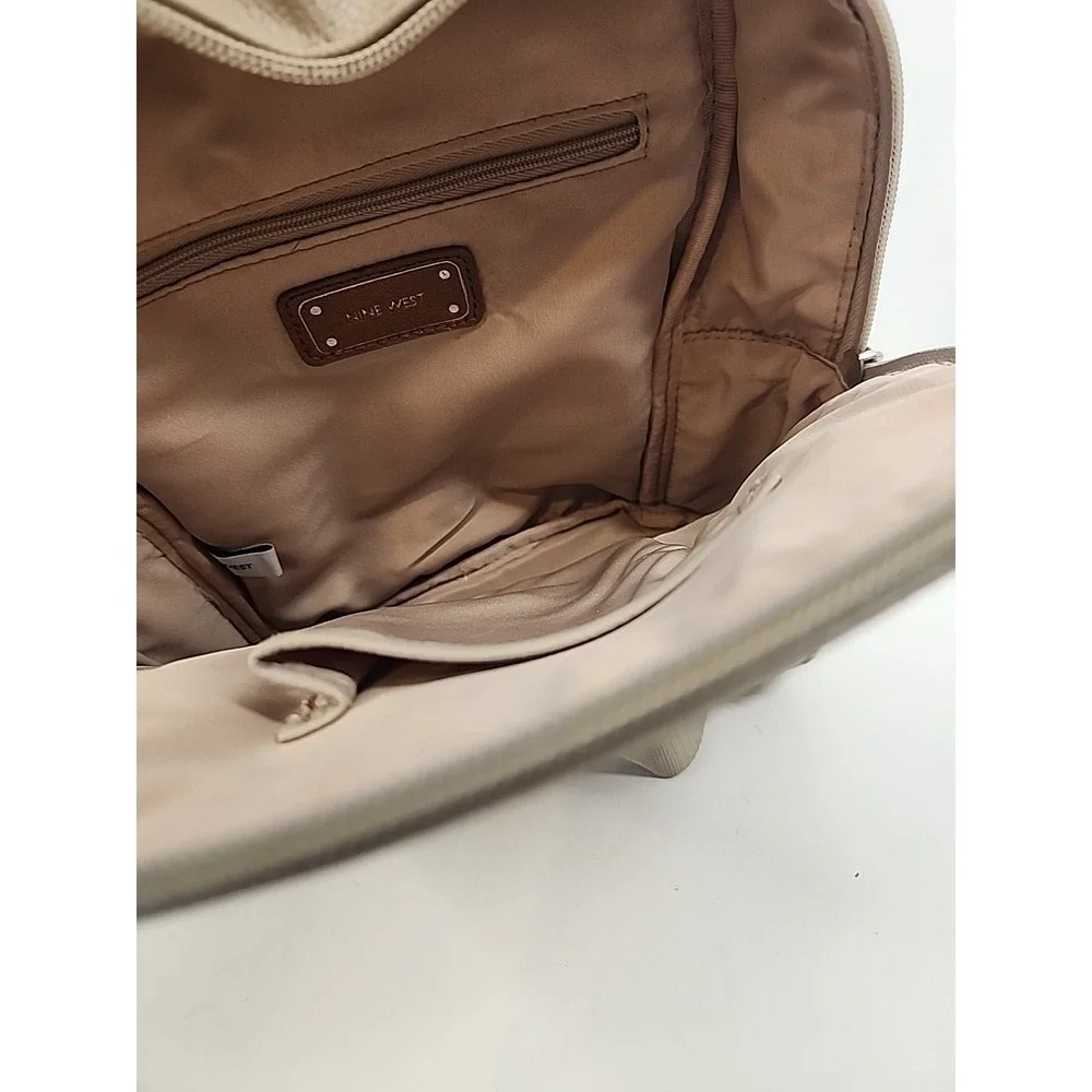 Nine West Beige‎ Studded Faux Leather Back Pack Purse 10